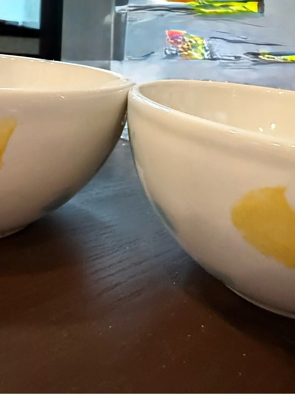 Threshold Eva Stoneware Bowls Set - Yellow & Blue Floral Microwave Safe